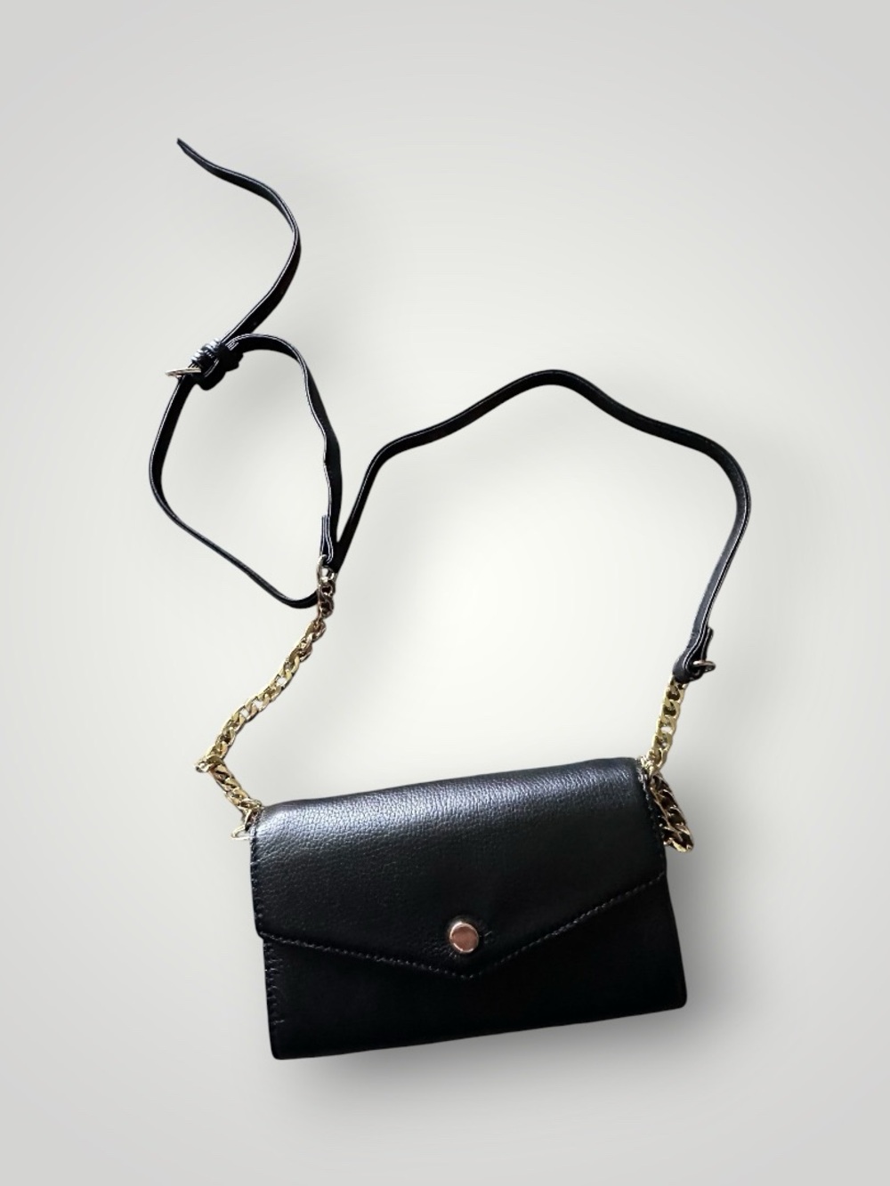 Stella & Max Small Black Leather Crossbody Wallet Shoulder Bag